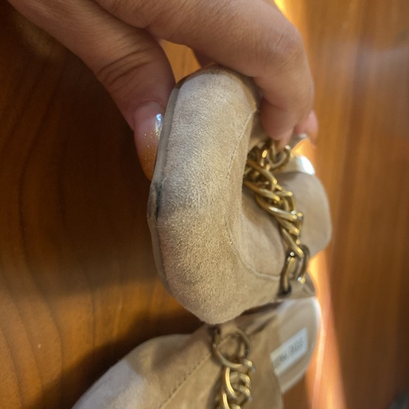 Steve Madden, Forever Chain Mule, Sz 6.5, Tan w/ gold chain. - Picture 4 of 6